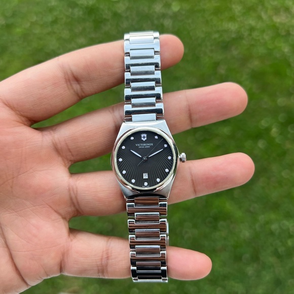 Victorinox Victoria Silver Tone Black Date Dial Women's Swiss Made Watch - Picture 5 of 14